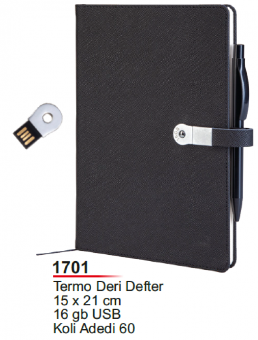 Unijoy 1701 Termo Deri USB'li Defter