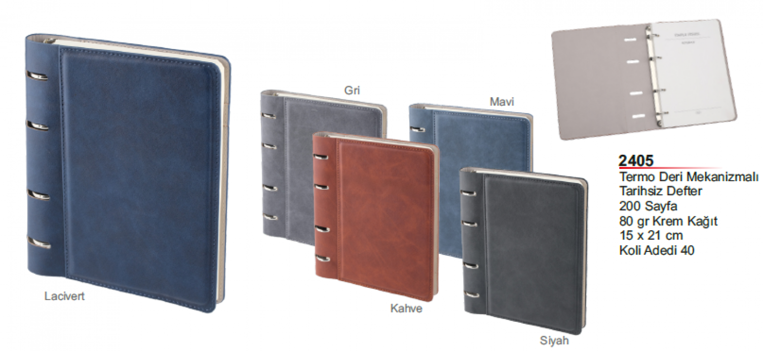 Unijoy 2405 Termo Deri Mekanizmalı Tarihsiz Defter
