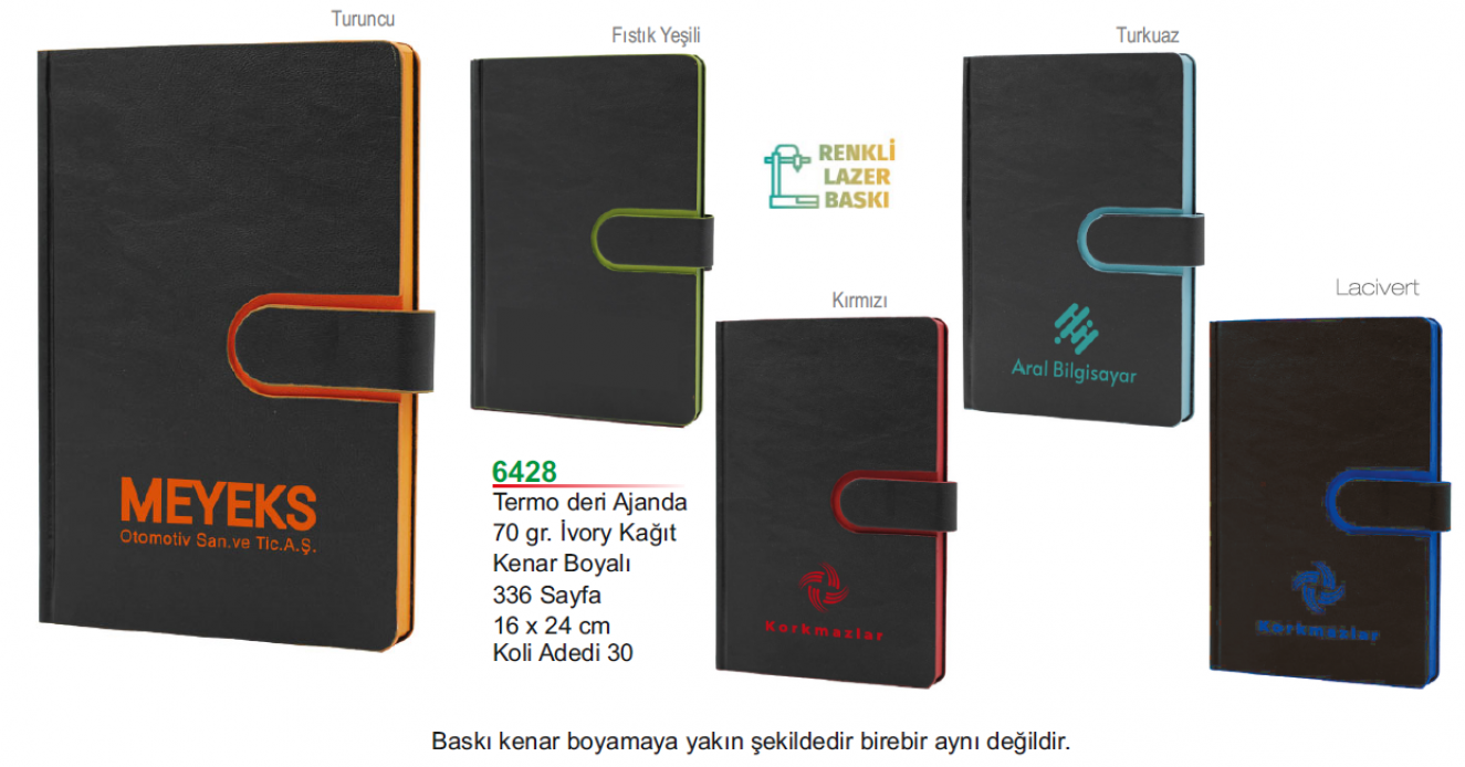Unijoy 6428 Termo Deri Kenar Boyalı Ajanda